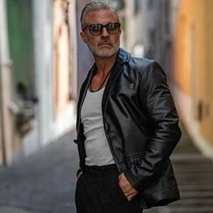 Vintage Leather Jacket Black Dress Genuine Classic Overcoat Mens Size Large